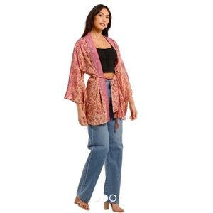 Spell & The Gypsy Folk Song Robe Jacket Floral Organic Kimono Fairy Boho S/M
